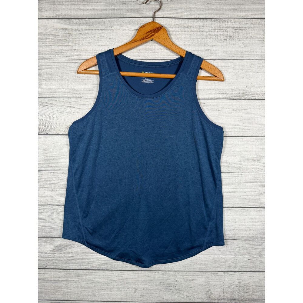 Tek Gear DryTek Women's L Blue Moisture Wicking Athletic Tank Top 1289